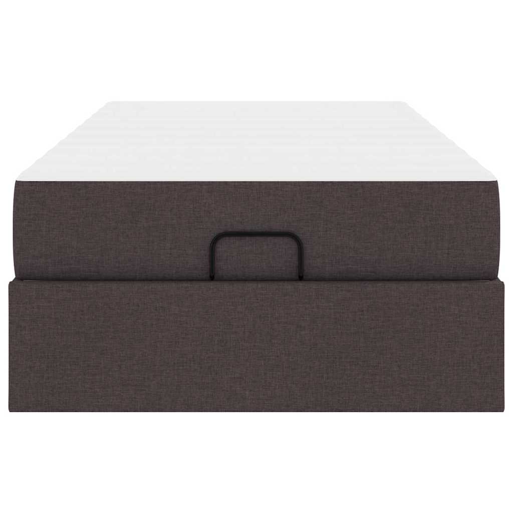 Cadre de lit avec matelas Marron foncé 80 x 200 cm tissu - XIOS