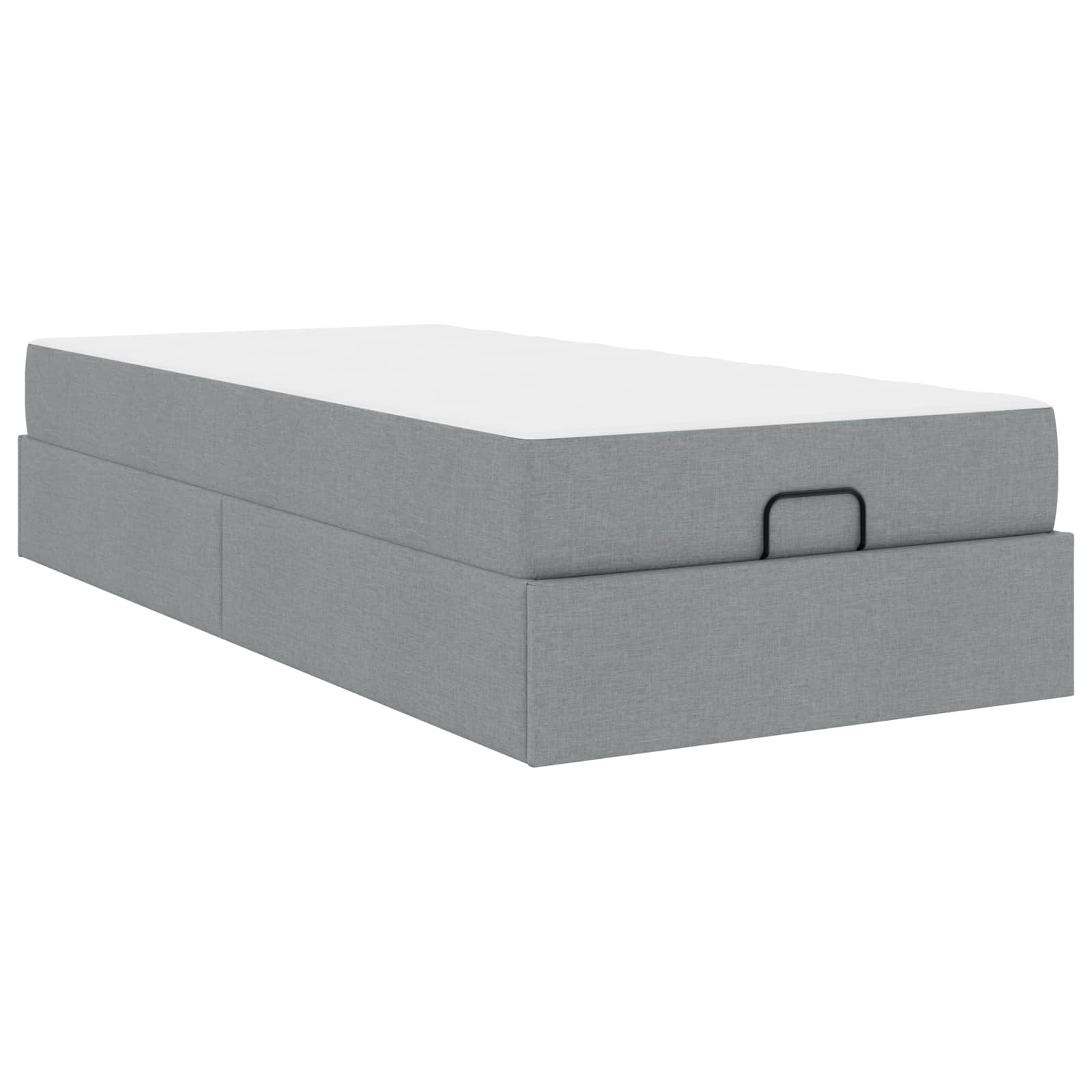 Cadre de lit avec matelas 2 pc Gris clair tissu