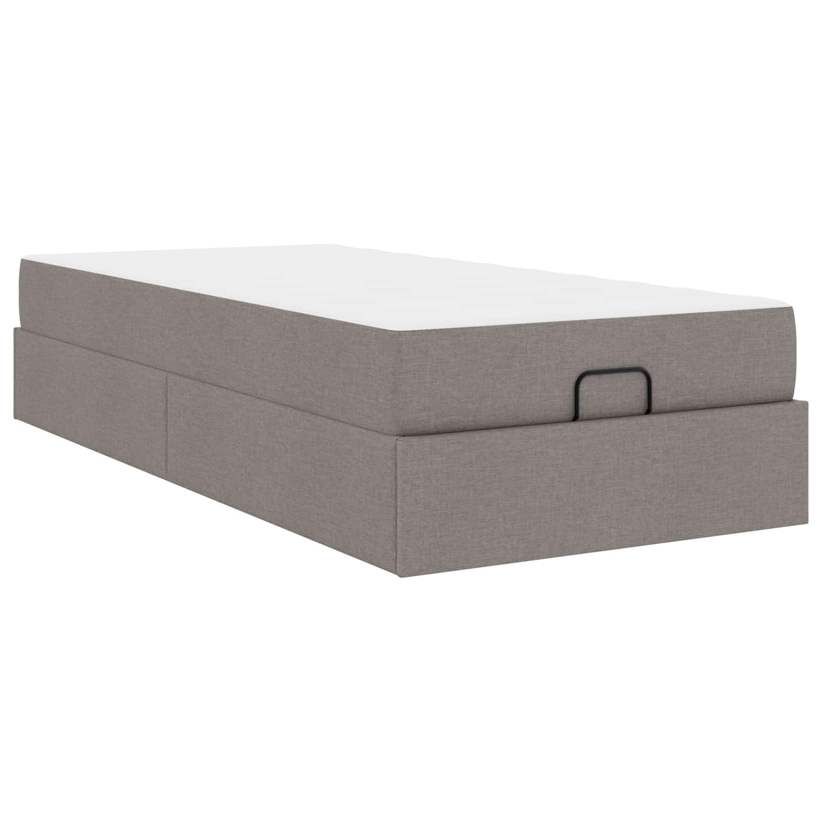 Cadre de lit avec matelas 2 pièces Taupe tissu