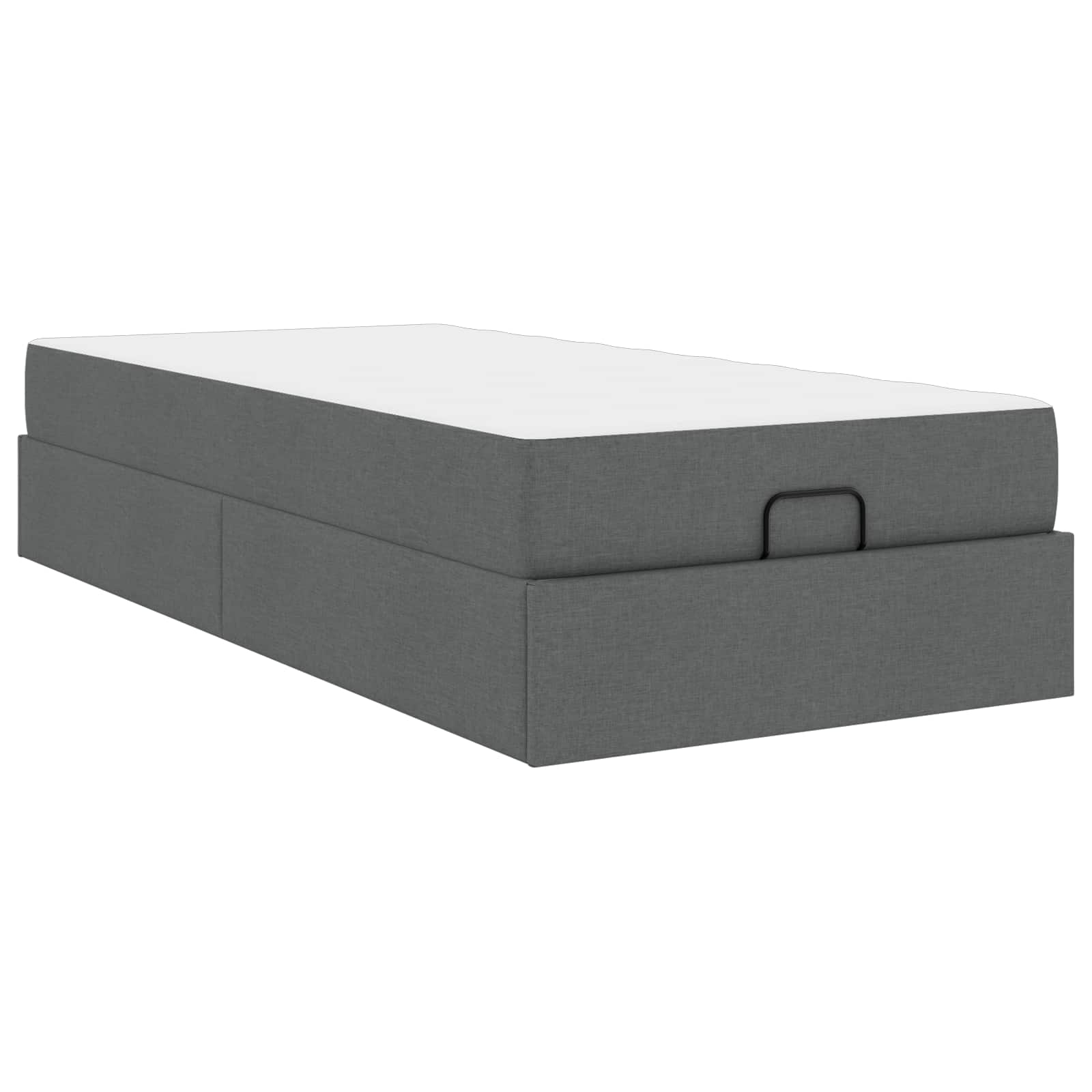 Cadre de lit avec matelas 2 pc Gris Foncé tissu