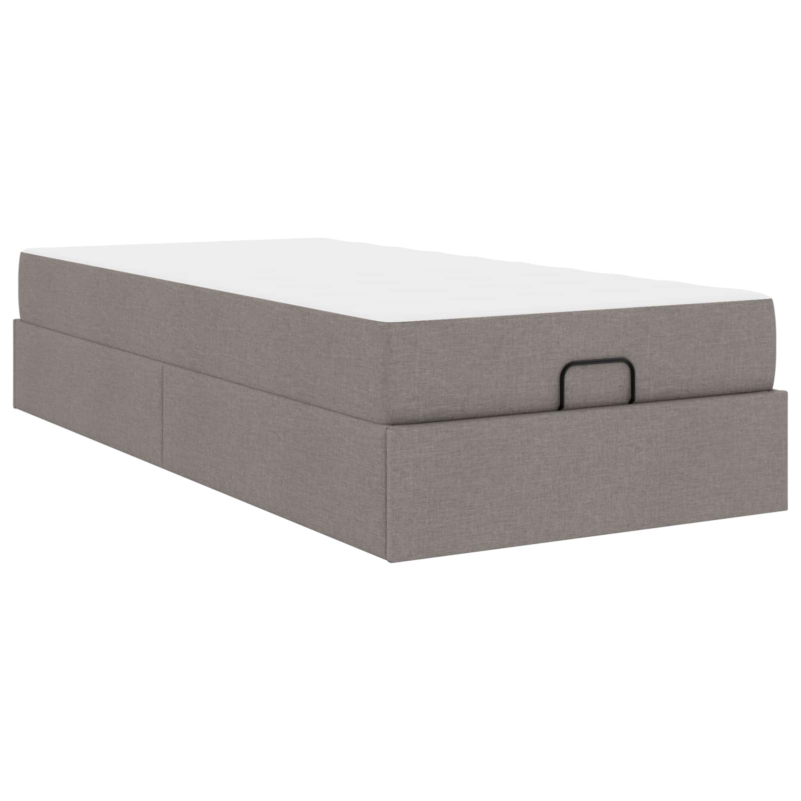 Cadre de lit avec matelas 2 pièces Taupe tissu