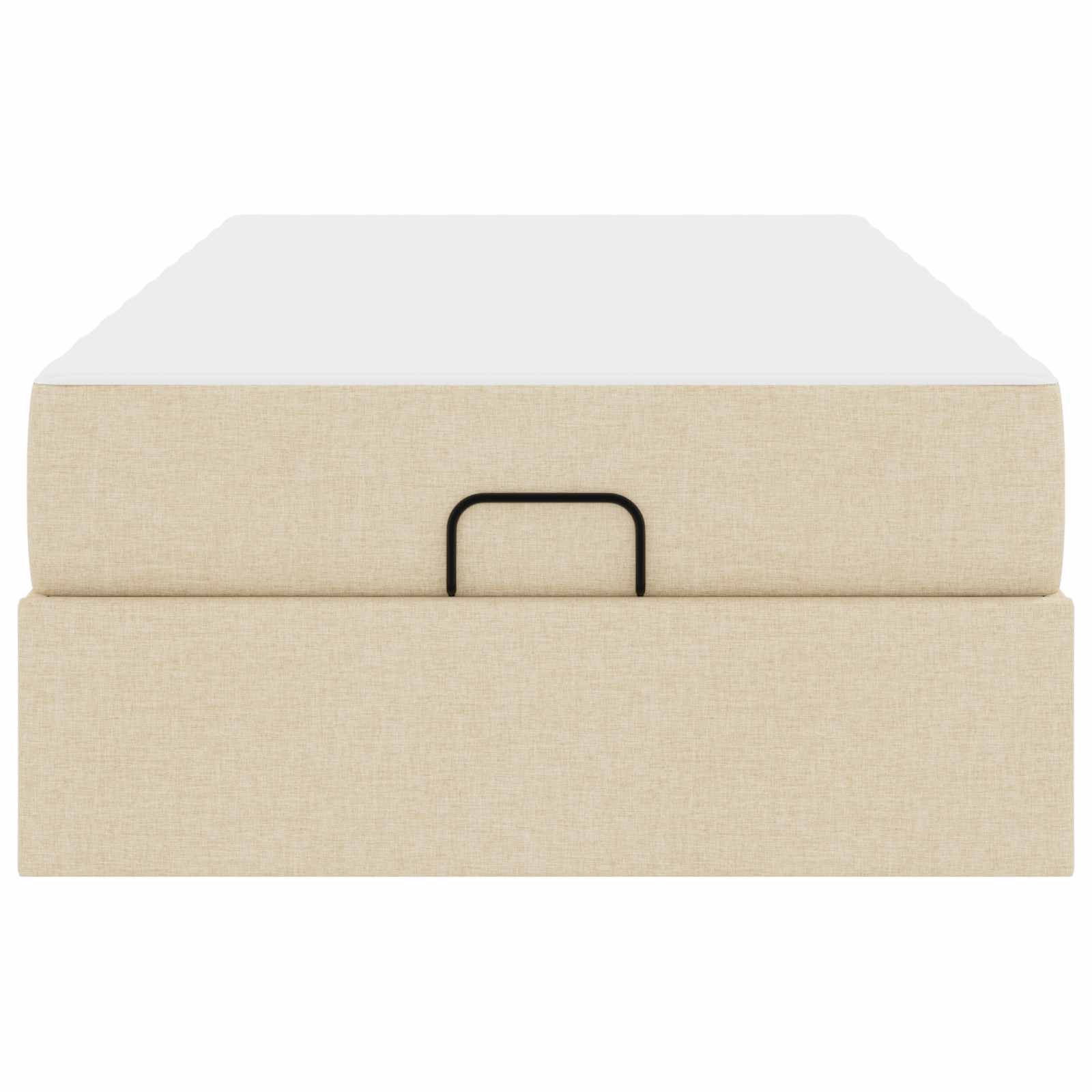 Cadre de lit avec matelas 2 pièces Crème tissu