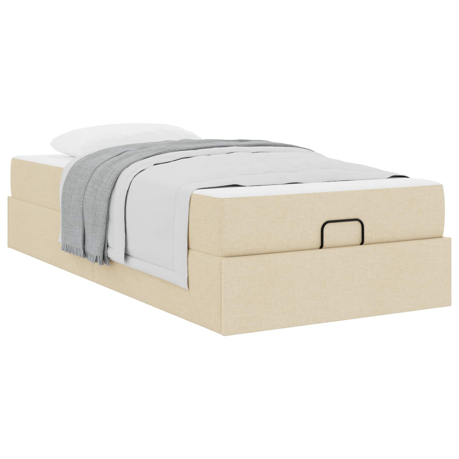 Cadre de lit avec matelas 2 pièces Crème tissu