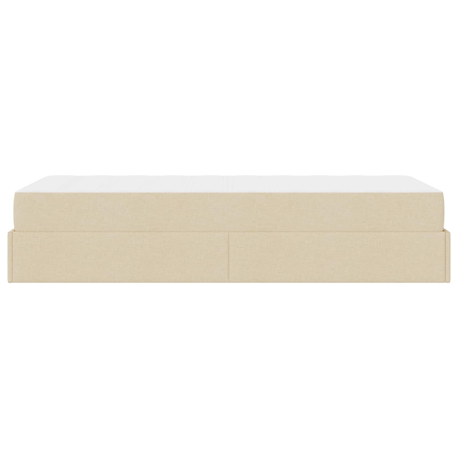 Cadre de lit avec matelas 2 pièces Crème tissu