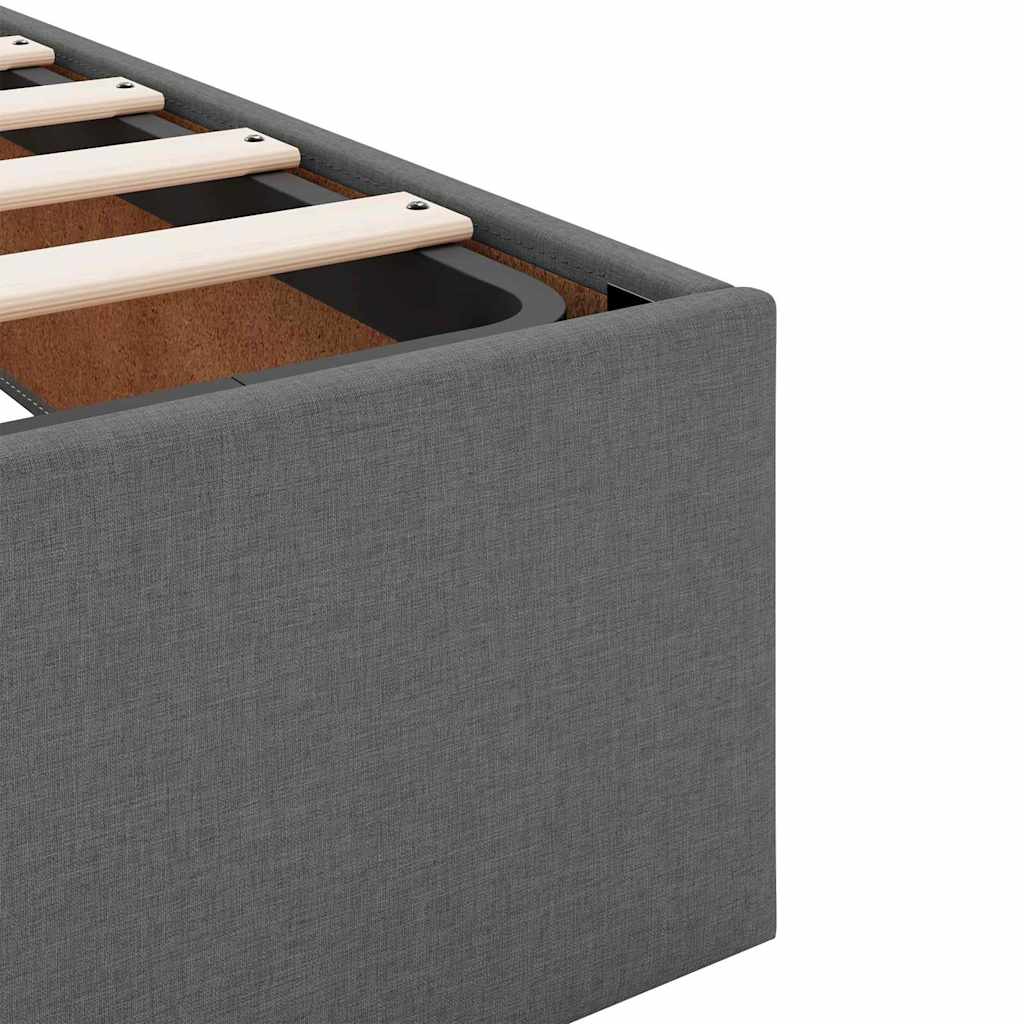 Cadre de lit avec matelas Gris foncé 120 x 190 cm tissu - XIOS