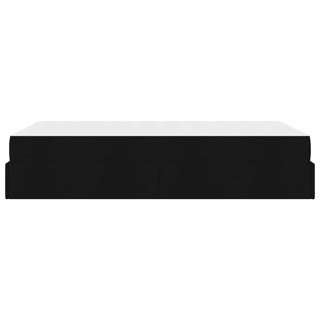 Cadre de lit avec matelas Noir 120 x 190 cm tissu - XIOS