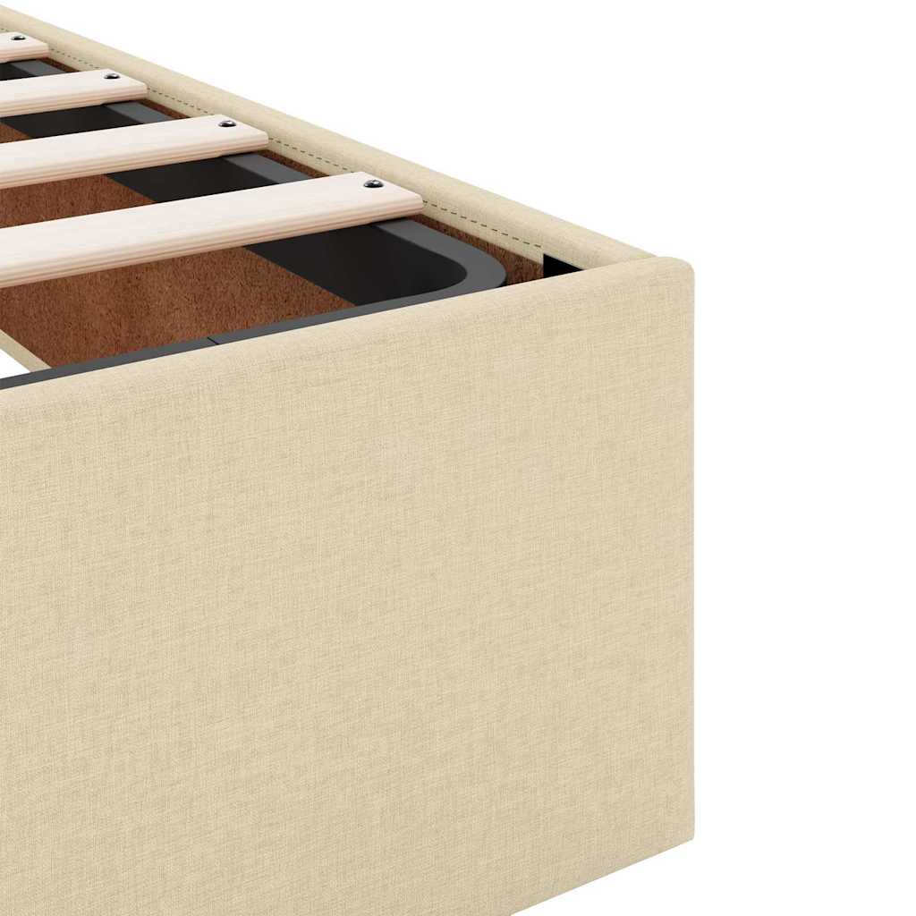 Cadre de lit avec matelas Crème 120 x 190 cm tissu - XIOS