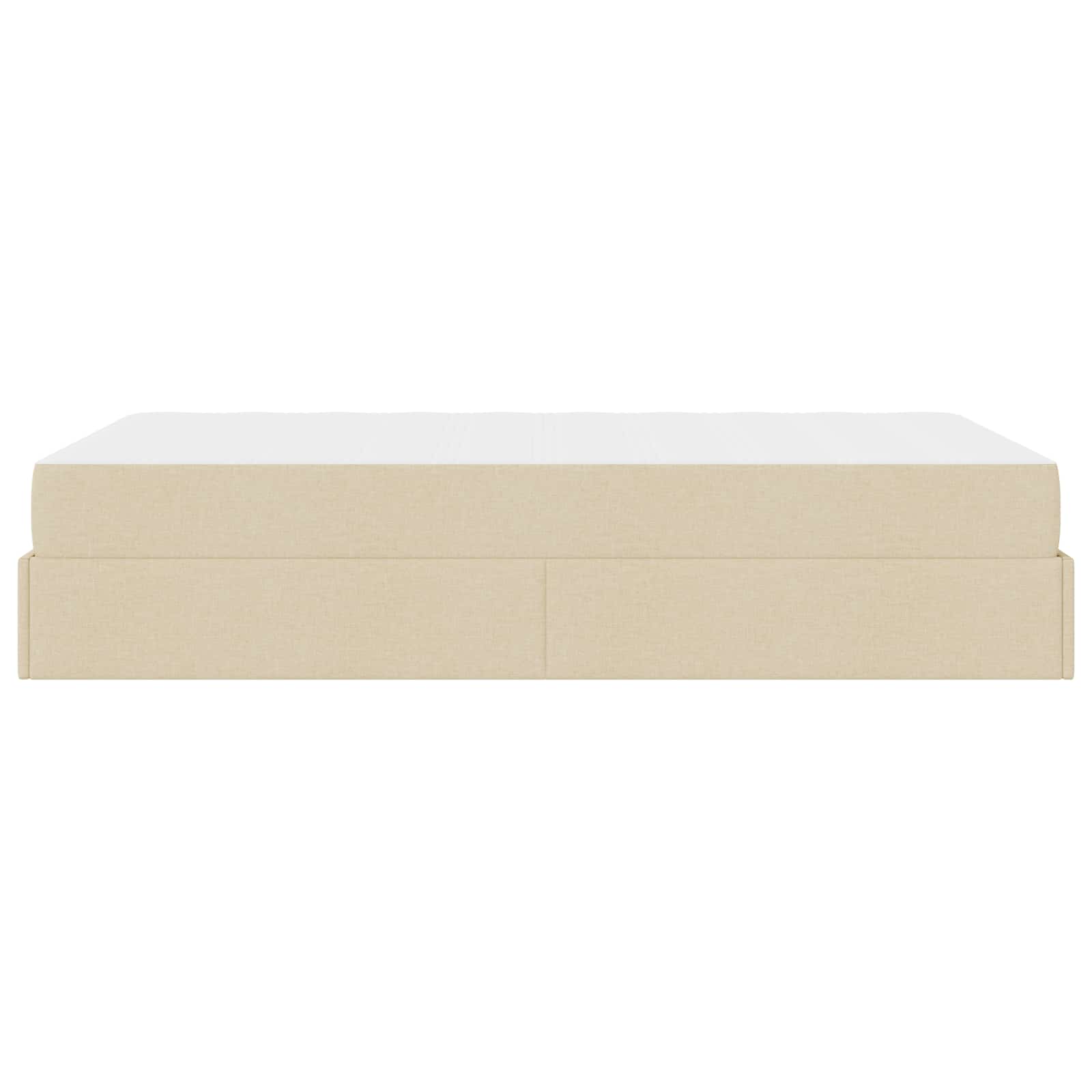 Cadre de lit avec matelas 2 pc Crème tissu