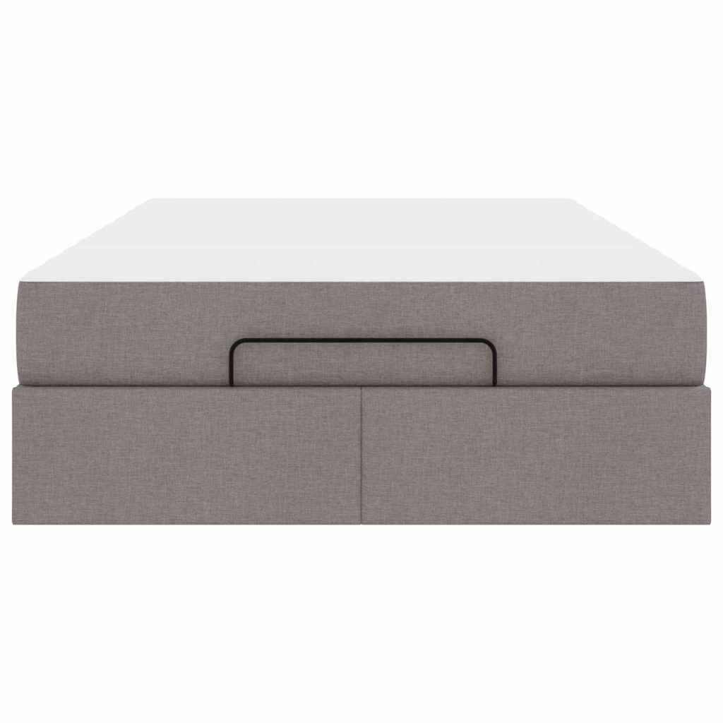 Cadre de lit avec matelas Taupe 120 x 200 cm tissu - XIOS