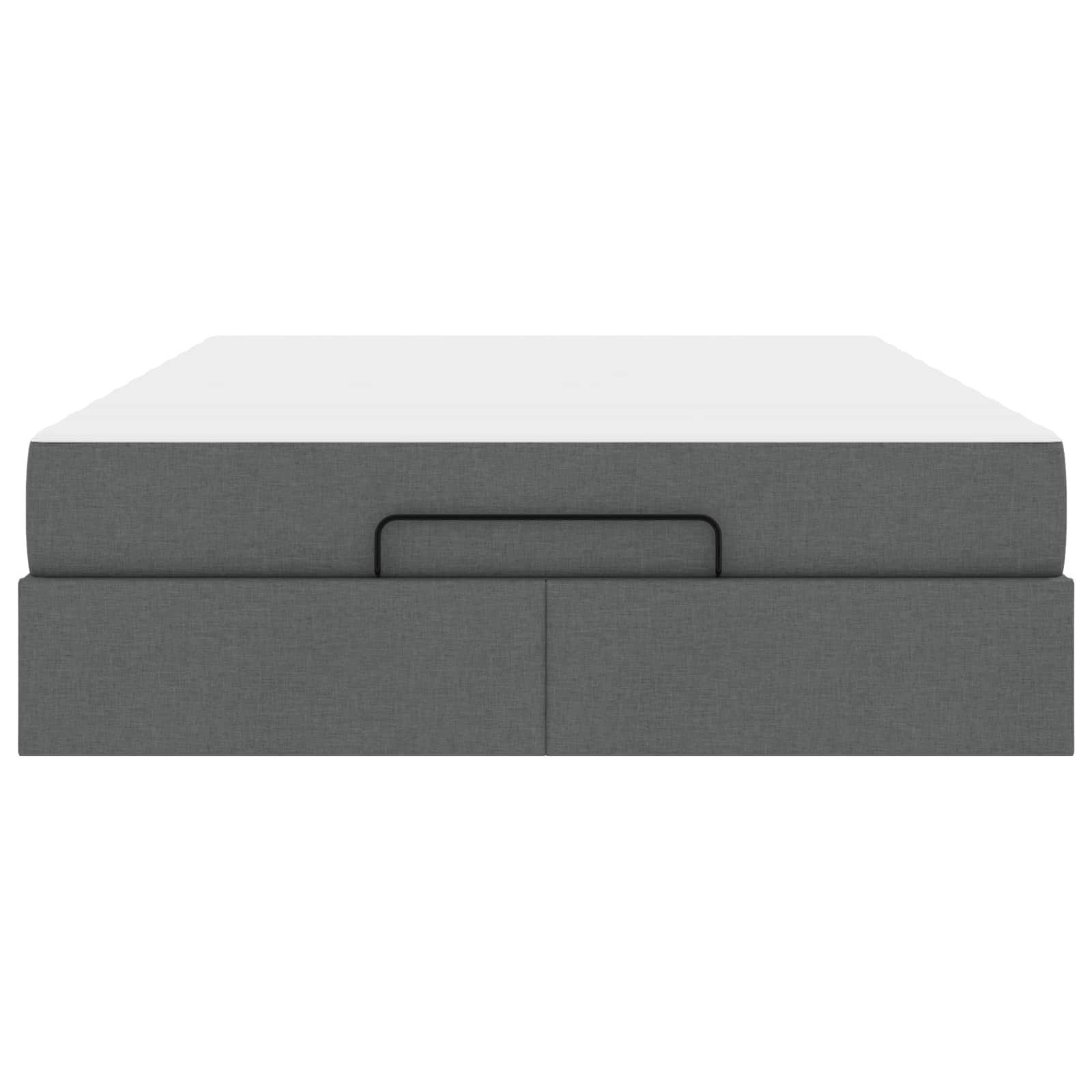 Cadre de lit avec matelas 2 pc Gris Foncé tissu