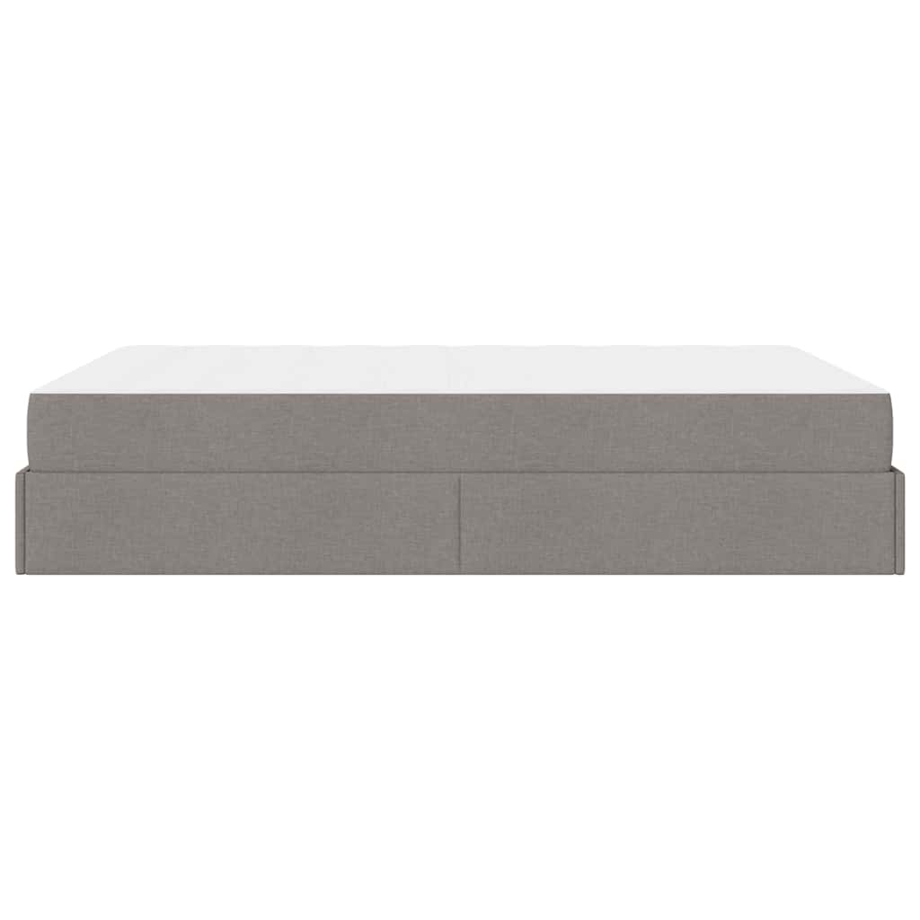 Cadre de lit avec matelas Taupe 140 x 190 cm tissu - XIOS