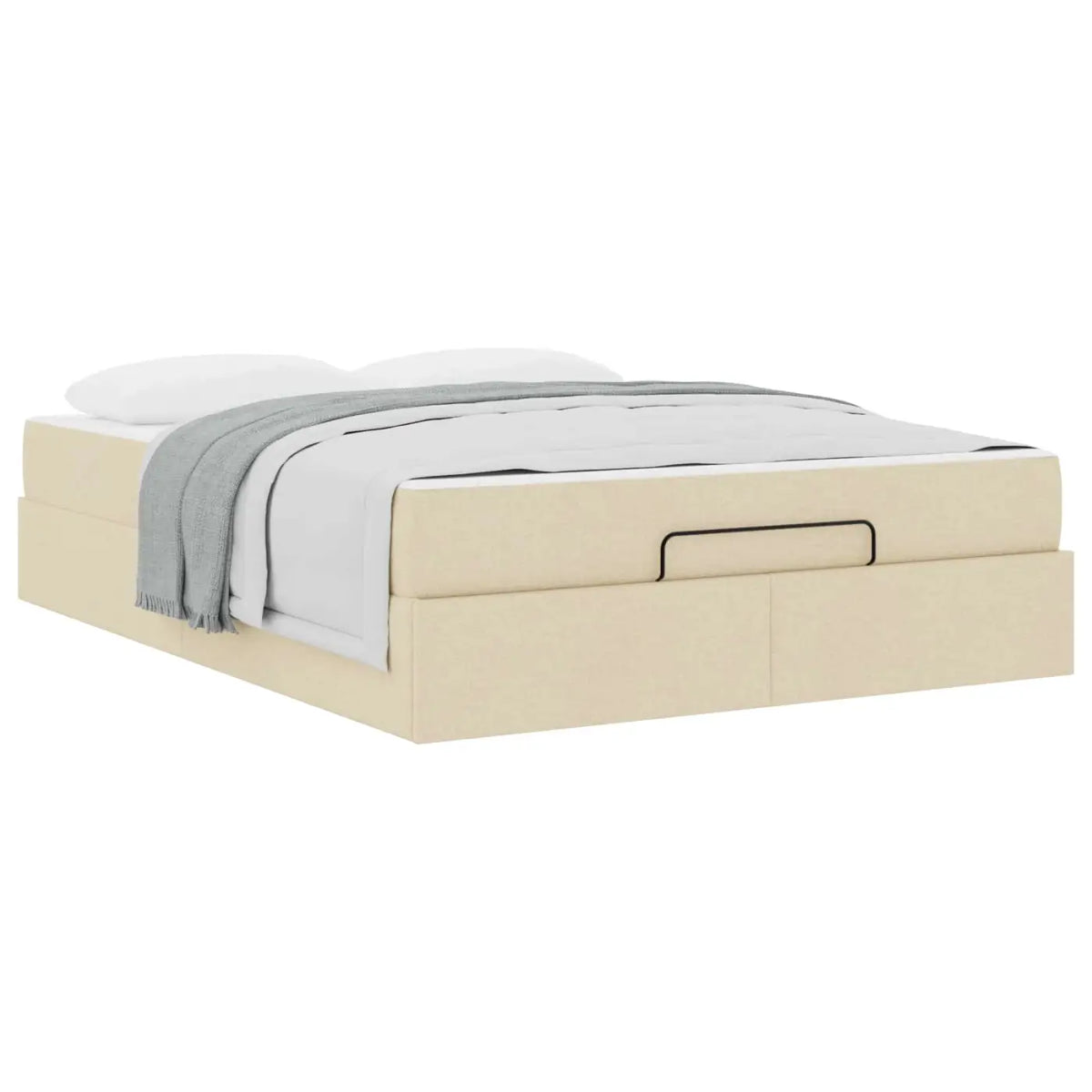 Cadre de lit avec matelas 2 pièces Crème tissu - XIOS