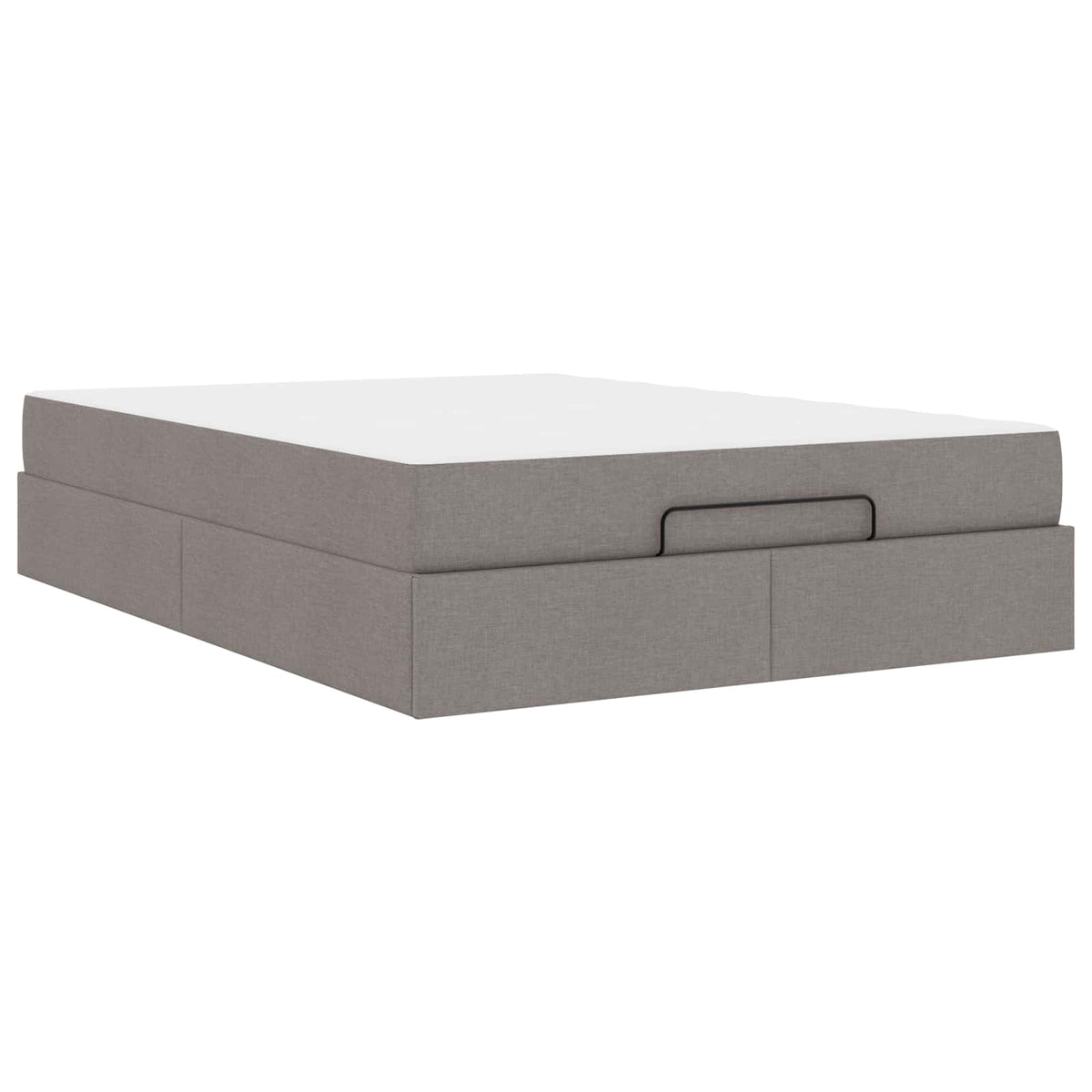 Cadre de lit avec matelas 2 pièces Taupe tissu