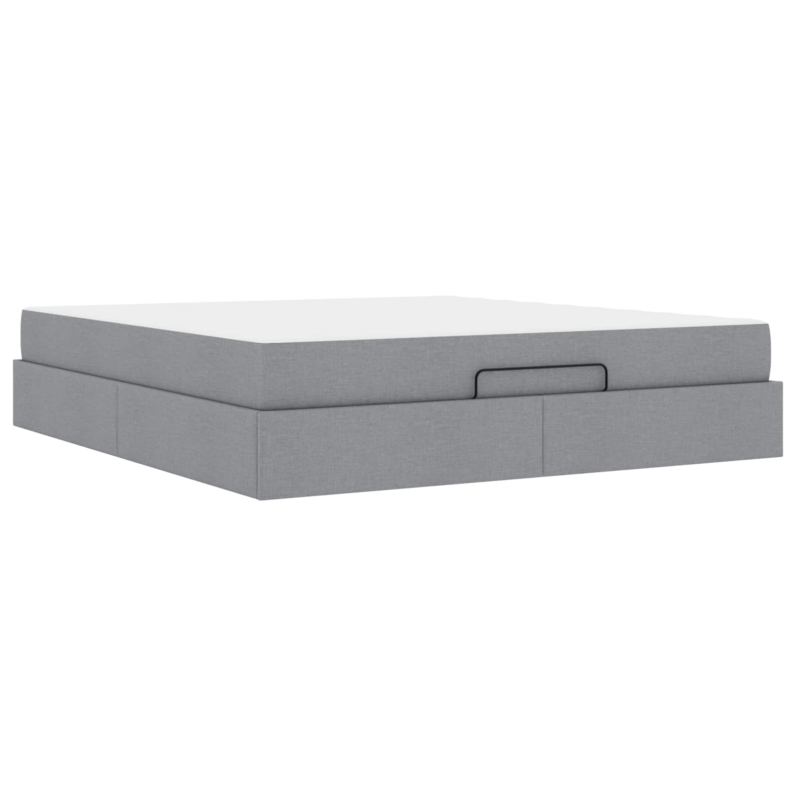 Cadre de lit avec matelas 2 pc Gris clair tissu
