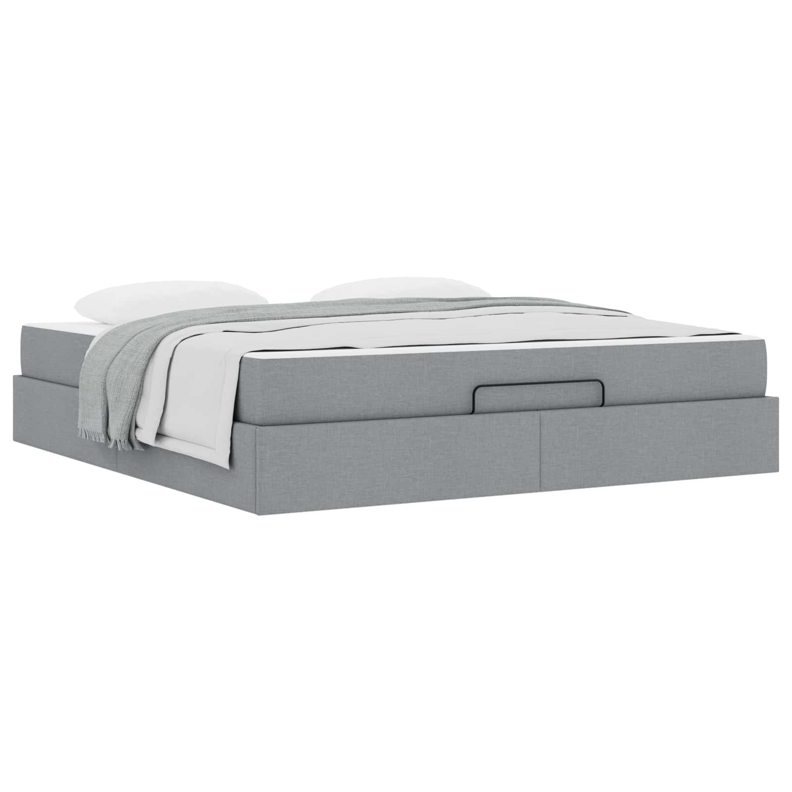 Cadre de lit avec matelas 2 pc Gris clair tissu