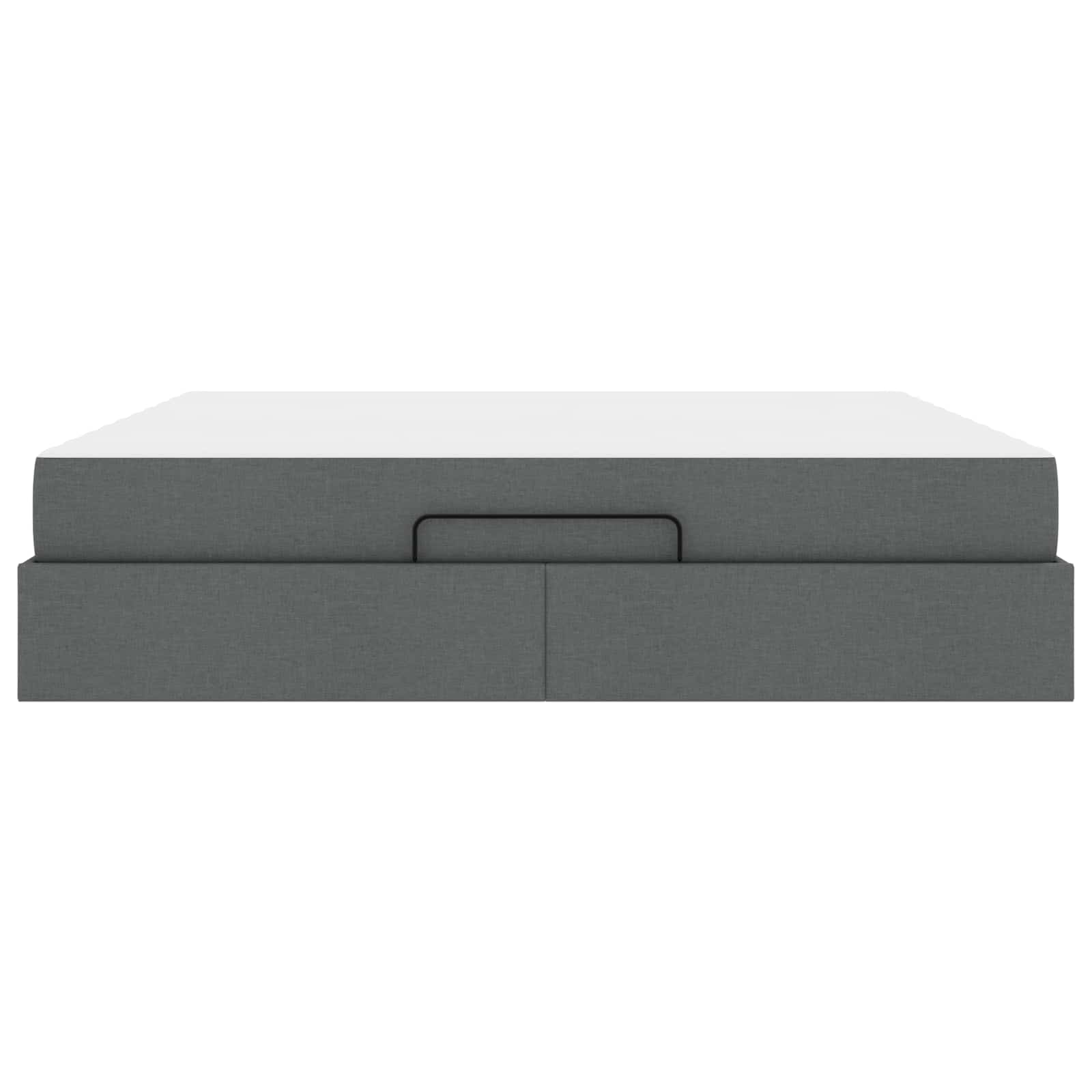 Cadre de lit avec matelas 2 pc Gris Foncé tissu
