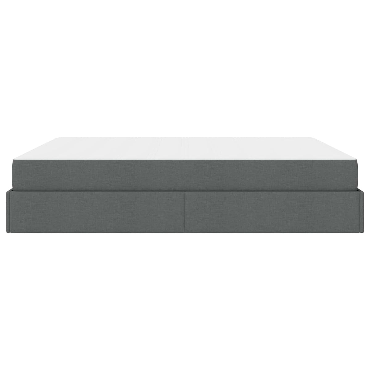 Cadre de lit avec matelas 2 pièces Gris Foncé tissu