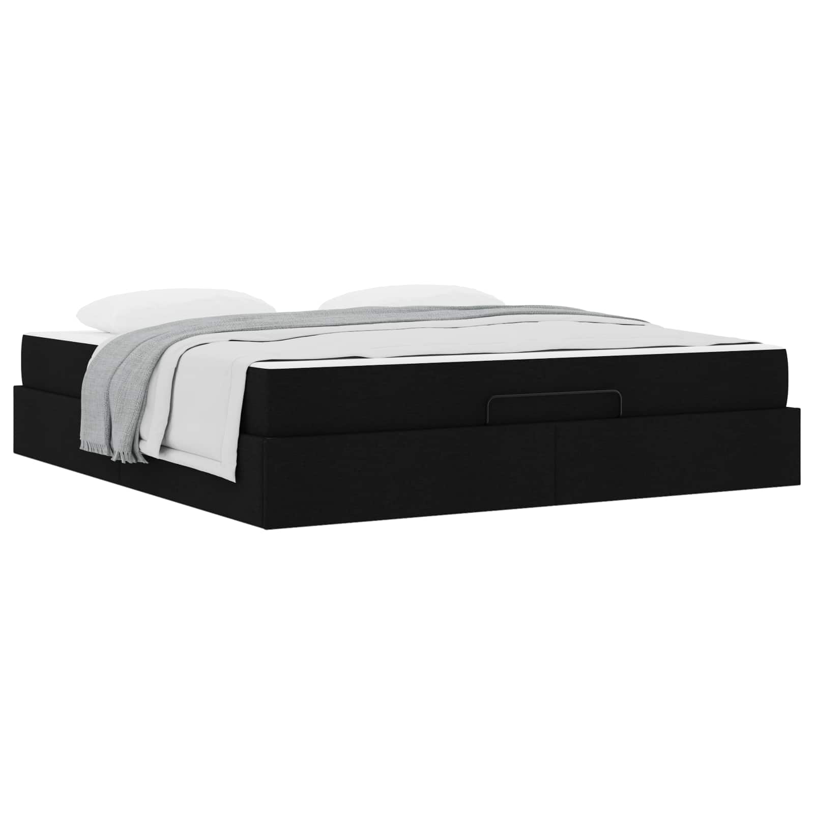 Cadre de lit avec matelas 2 pc Noir tissu - XIOS