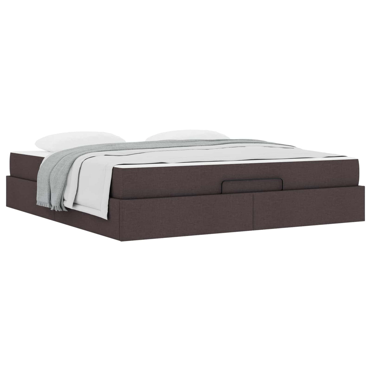 Cadre de lit avec matelas 2 pc Tan tissu