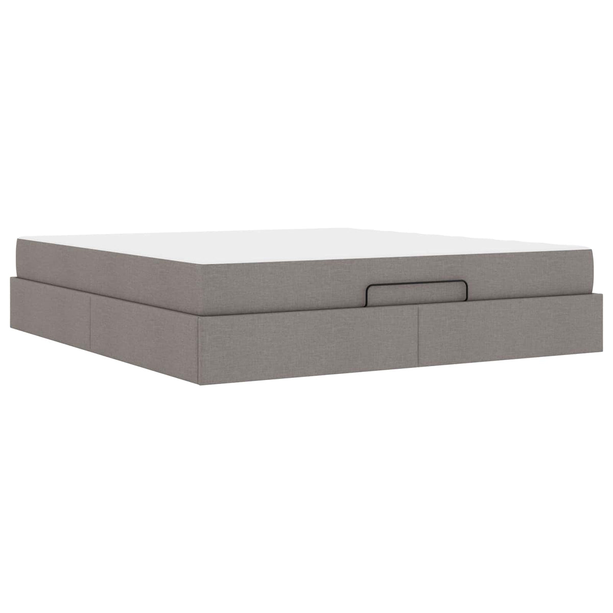 Cadre de lit avec matelas 2 pièces Taupe tissu