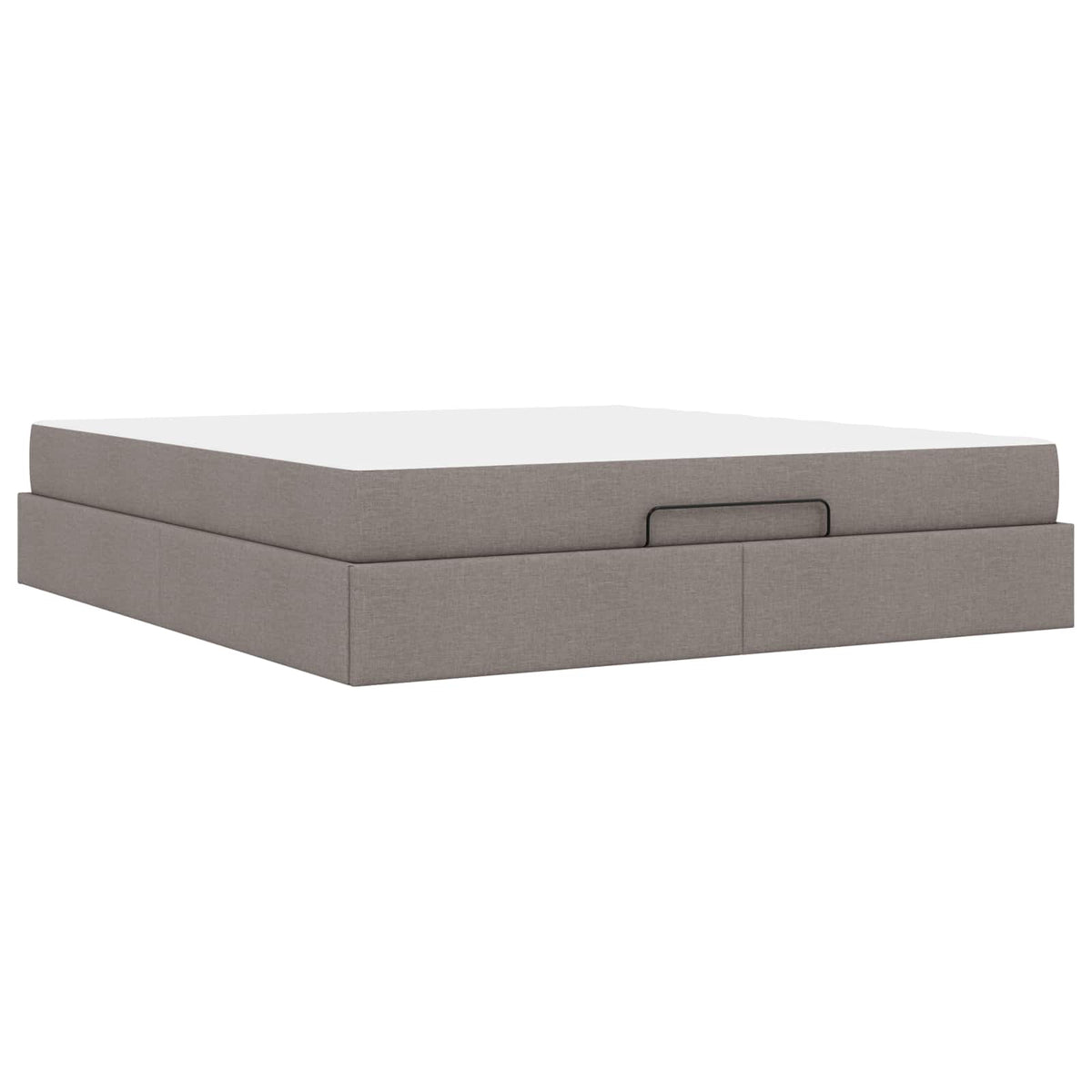 Cadre de lit avec matelas 2 pièces Taupe tissu