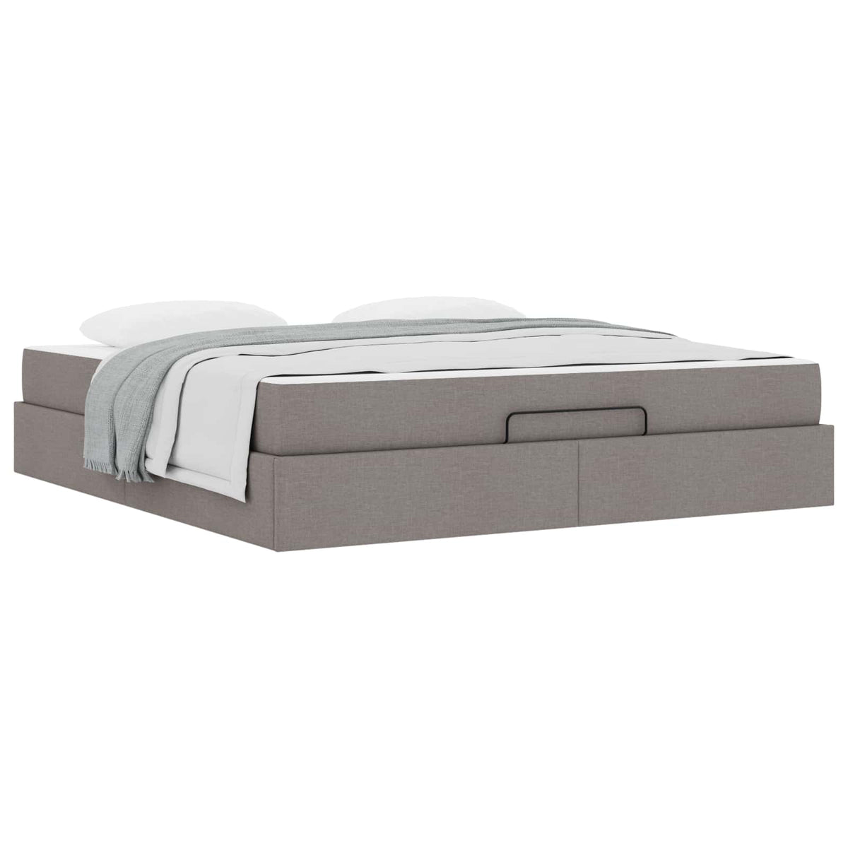 Cadre de lit avec matelas 2 pièces Taupe tissu