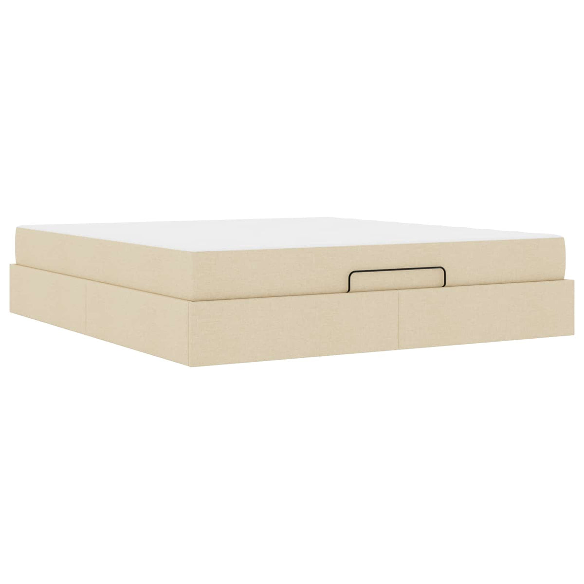 Cadre de lit avec matelas 2 pièces Crème tissu