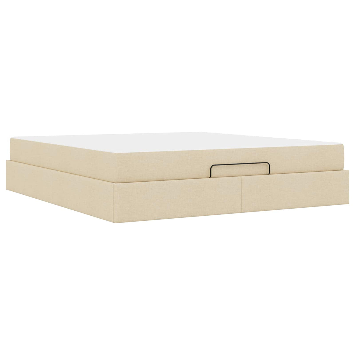 Cadre de lit avec matelas 2 pièces Crème tissu