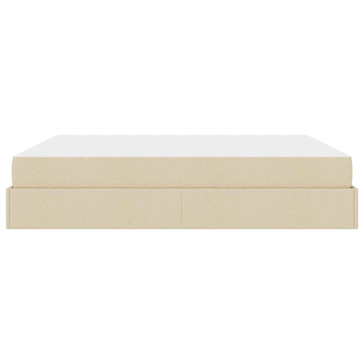 Cadre de lit avec matelas 2 pièces Crème tissu