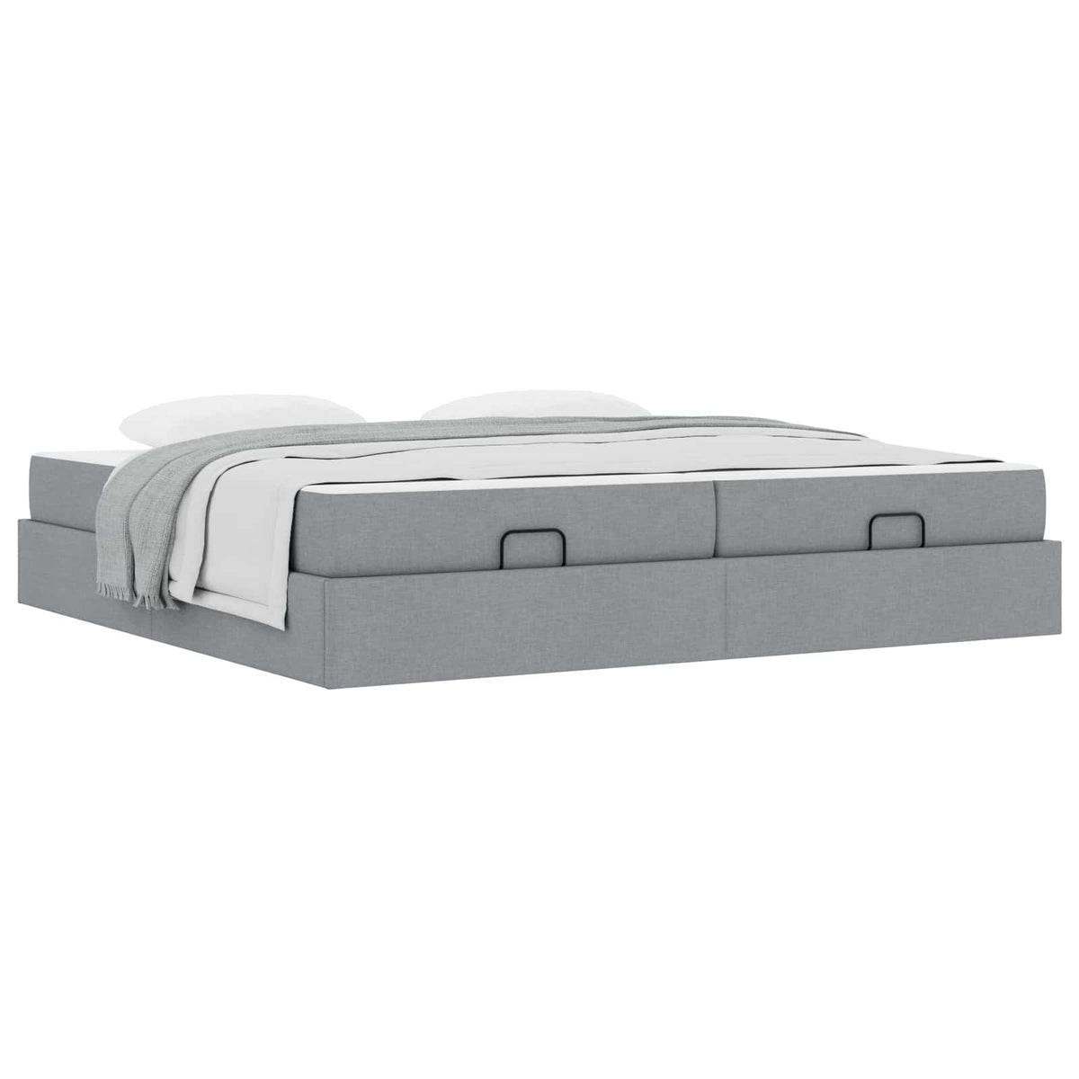Cadre de lit avec matelas 2 pièces Gris clair tissu
