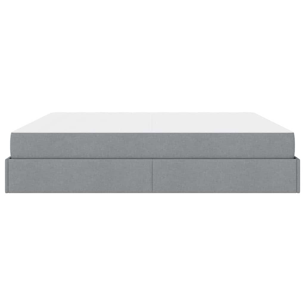Cadre de lit avec stockage Gris clair 200 x 200 cm tissu - XIOS