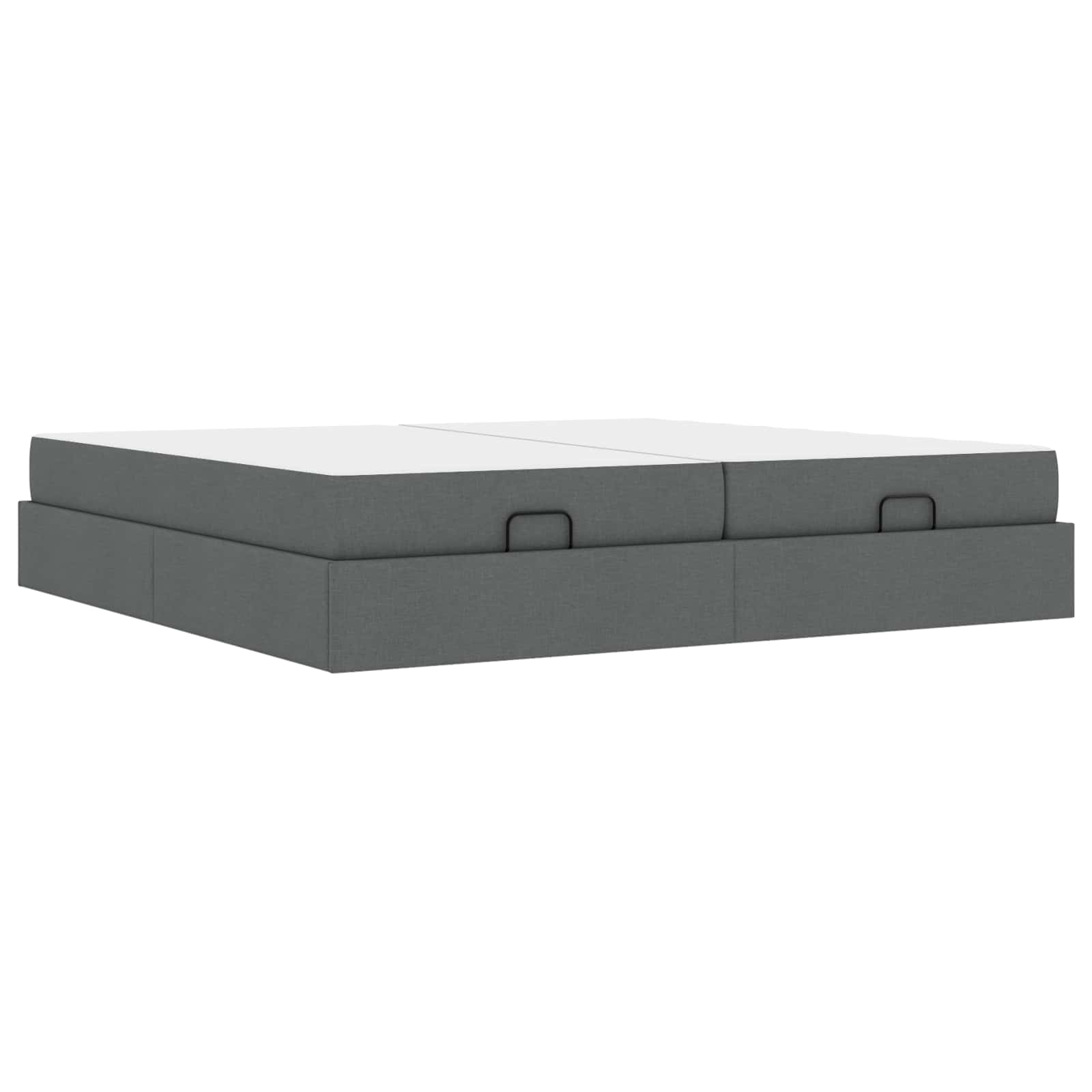 Cadre de lit avec matelas avec matelas 2 pcs Gris Foncé tissu - XIOS