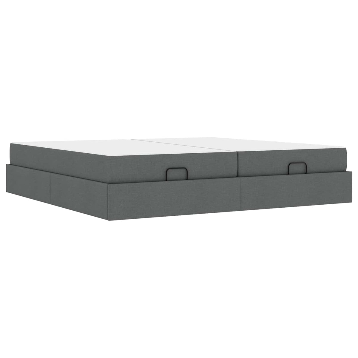 Cadre de lit avec matelas 2 pièces Gris Foncé tissu