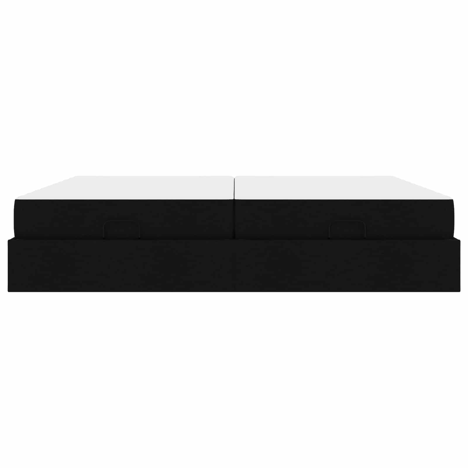 Cadre de lit avec matelas avec matelas 2 pcs Noir tissu - XIOS