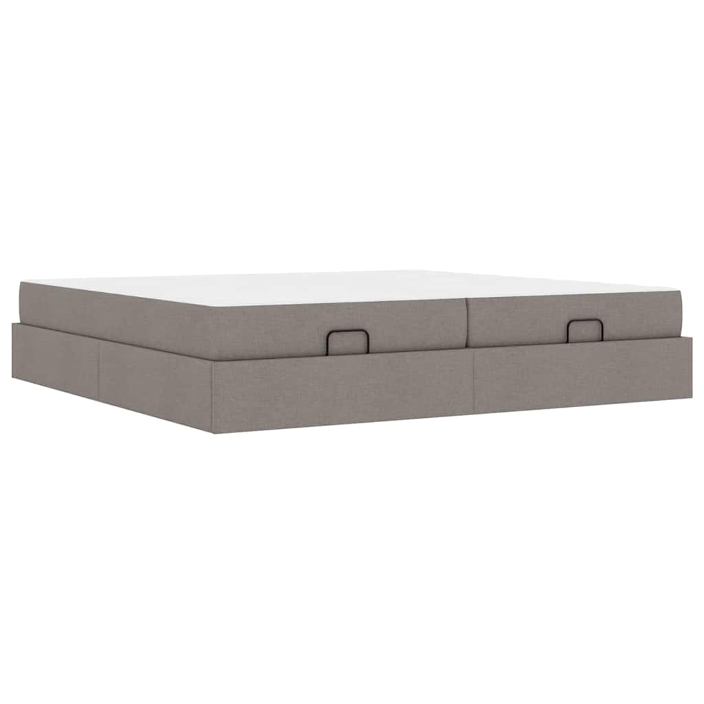 Cadre de lit avec stockage Taupe 200 x 200 cm tissu - XIOS
