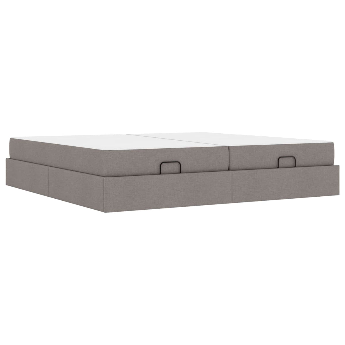 Cadre de lit avec matelas 2 pièces Taupe tissu