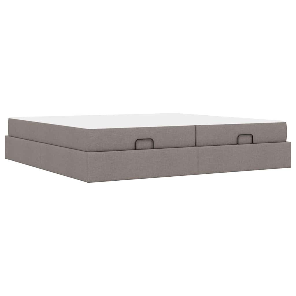 Cadre de lit avec stockage Taupe 200 x 200 cm tissu - XIOS