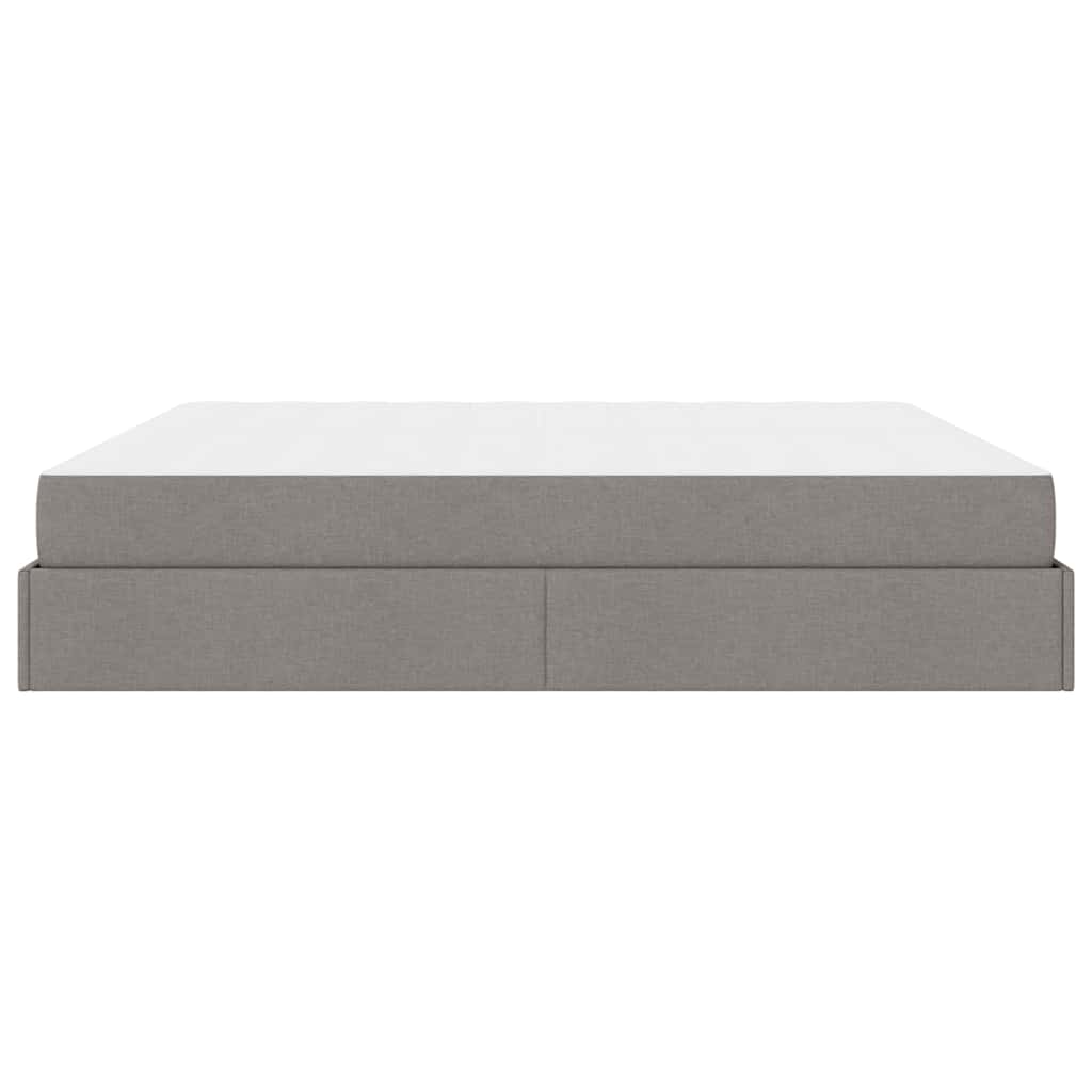 Cadre de lit avec stockage Taupe 200 x 200 cm tissu - XIOS