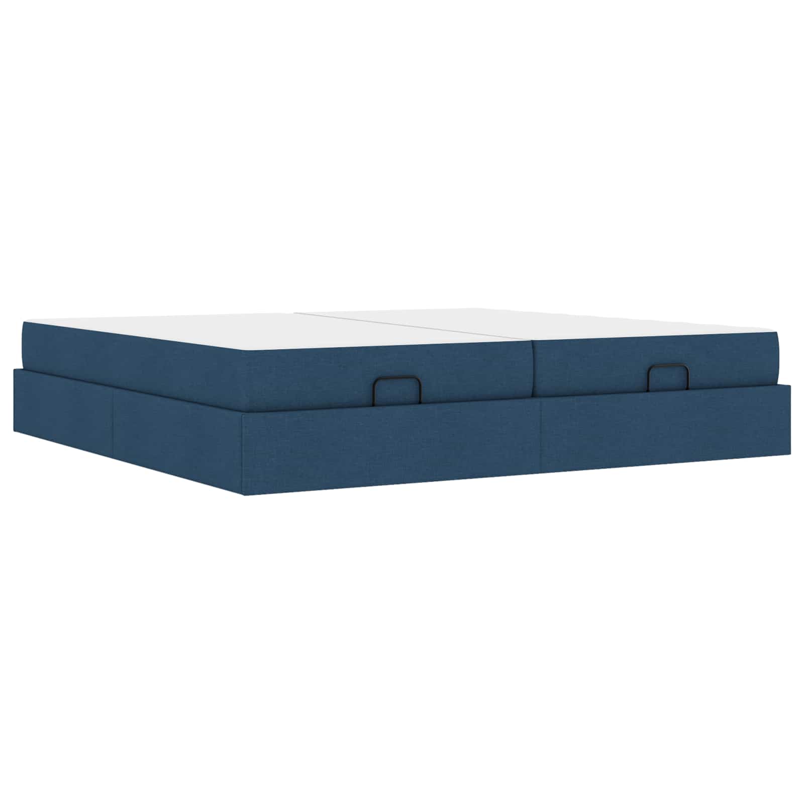Cadre de lit avec matelas avec matelas 2 pcs Bleu tissu - XIOS