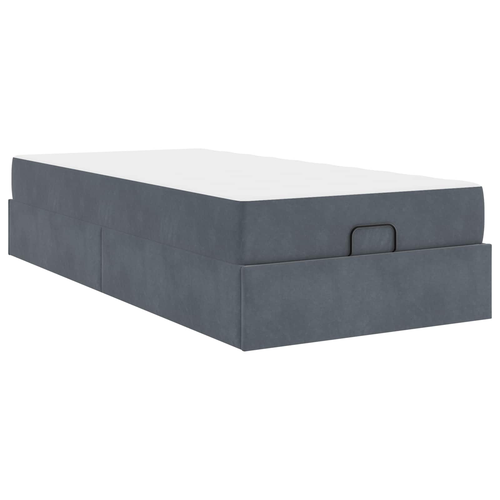 Cadre de lit avec matelas avec matelas 2 pcs Gris Foncé Velours - XIOS