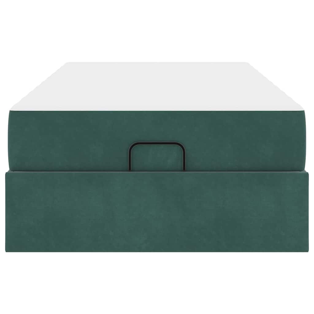 Cadre de lit avec matelas 2 pcs Vert Velours - XIOS