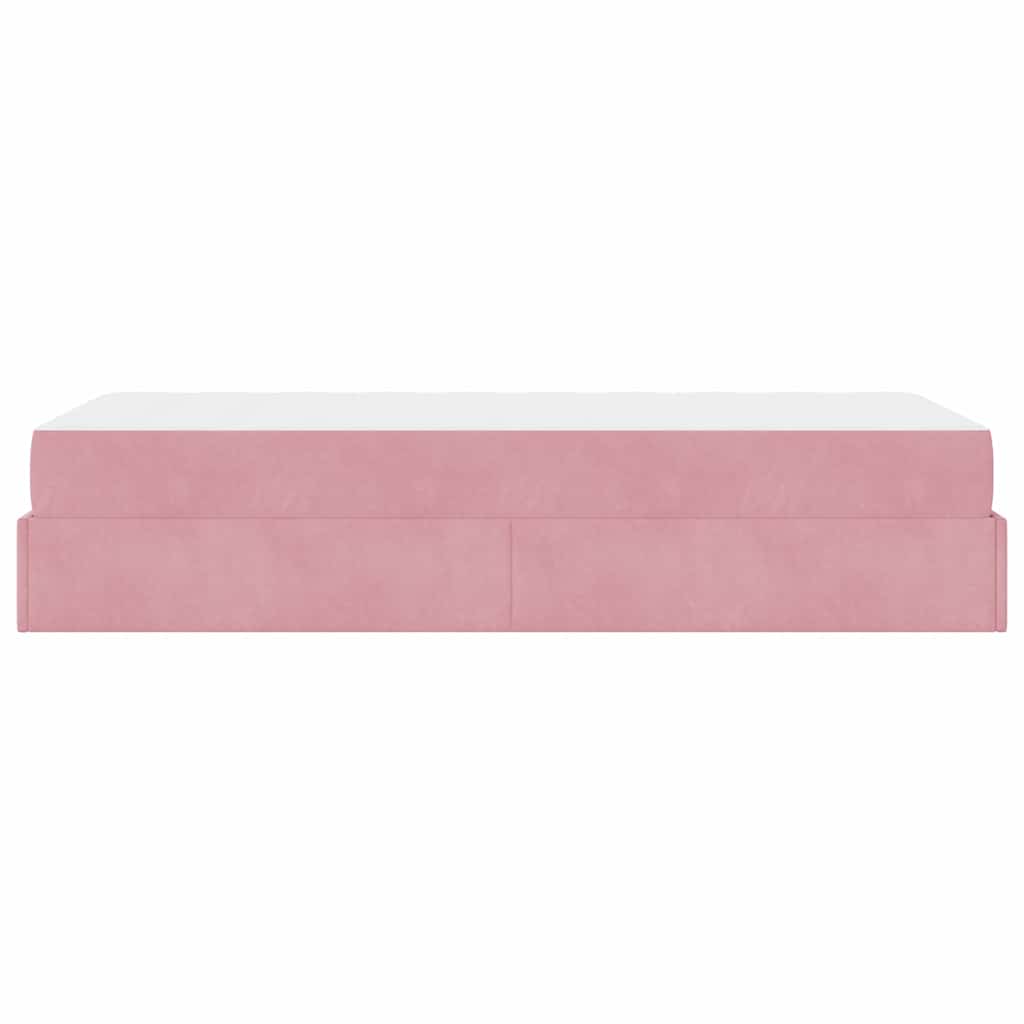 Cadre de lit avec matelas Rose 100 x 200 cm Velours - XIOS