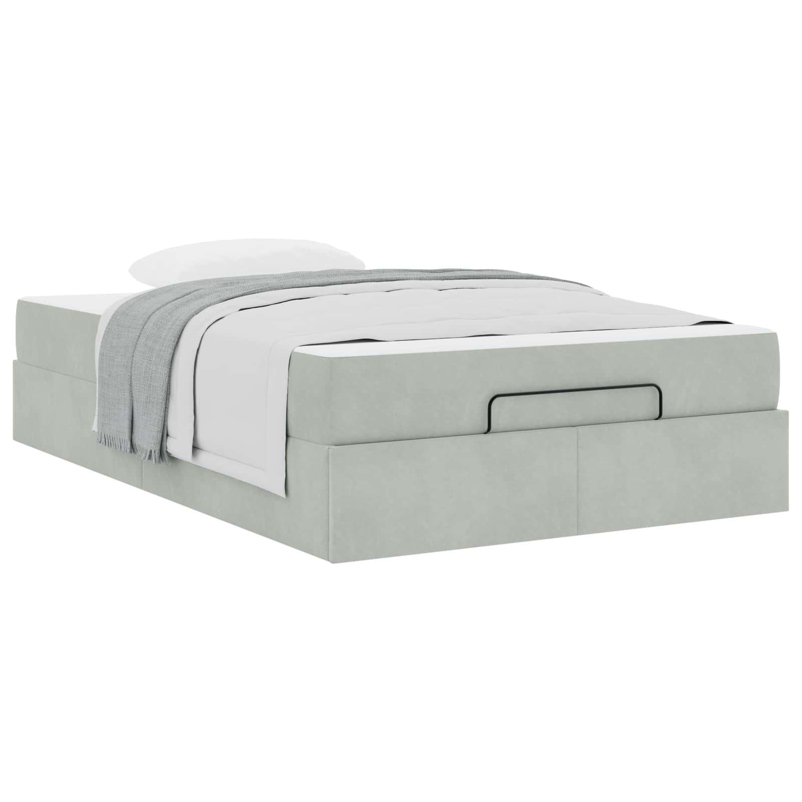 Cadre de lit avec matelas 2 pcs Gris clair Velours - XIOS