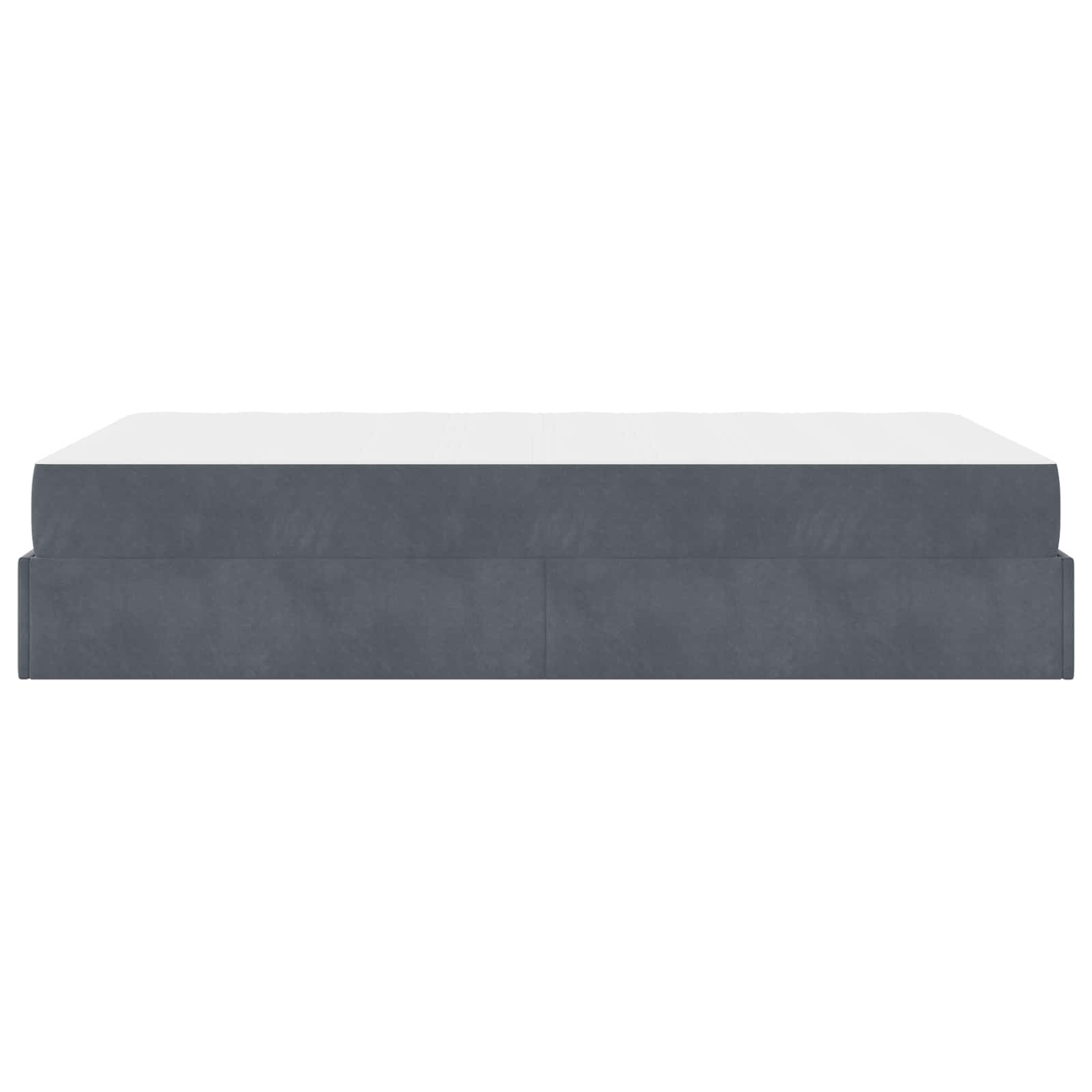 Cadre de lit avec matelas 2 pcs Gris Foncé Velours - XIOS