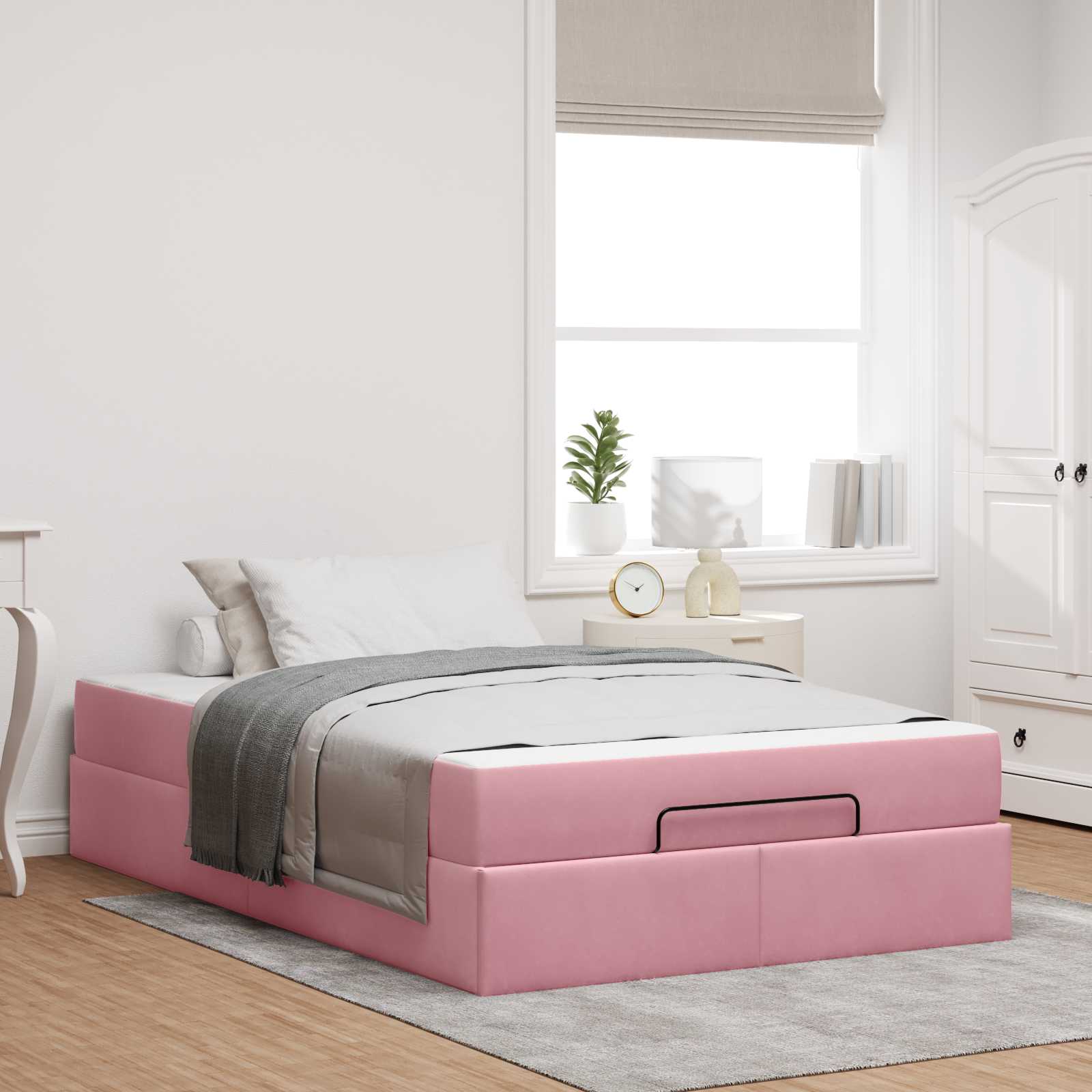 Cadre de lit avec matelas 2 pcs Rose Velours - XIOS
