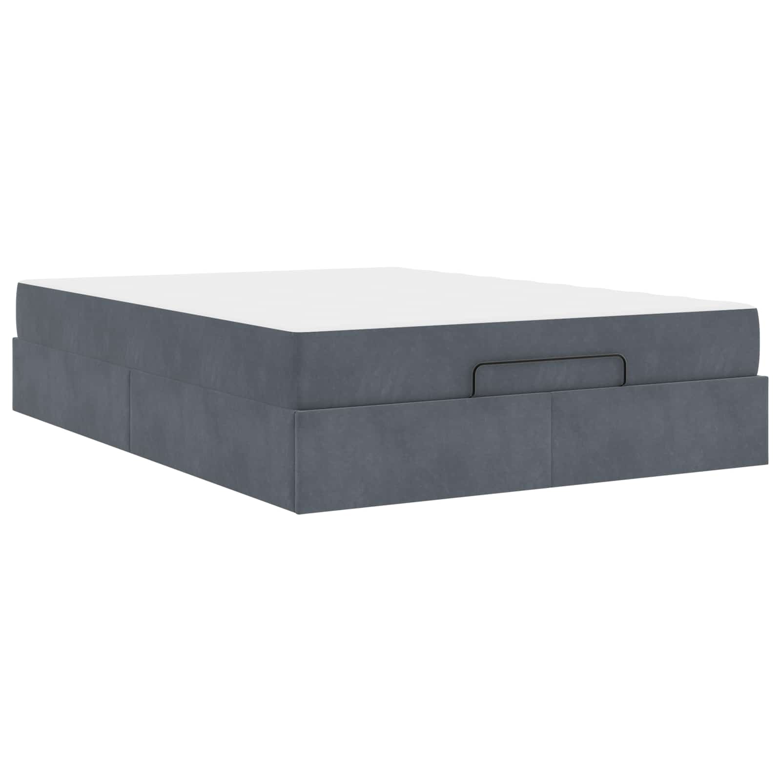 Cadre de lit avec matelas 2 pcs Gris Foncé Velours - XIOS
