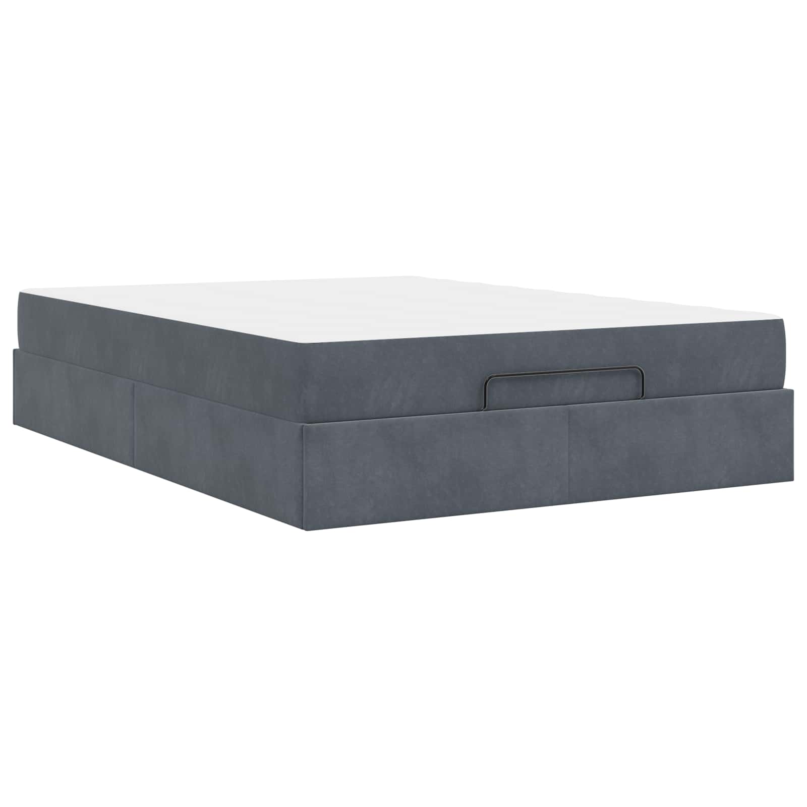 Cadre de lit avec matelas 2 pcs Gris Foncé Velours - XIOS
