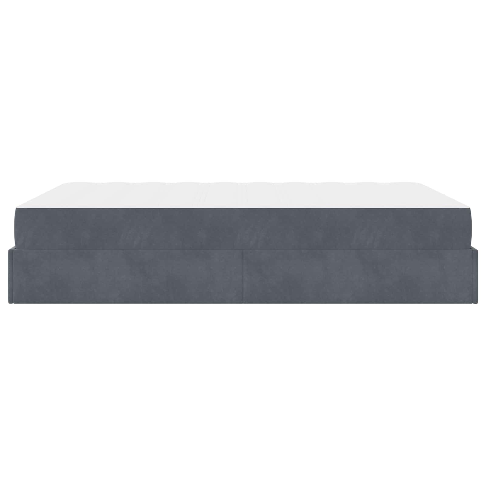 Cadre de lit avec matelas 2 pcs Gris Foncé Velours - XIOS