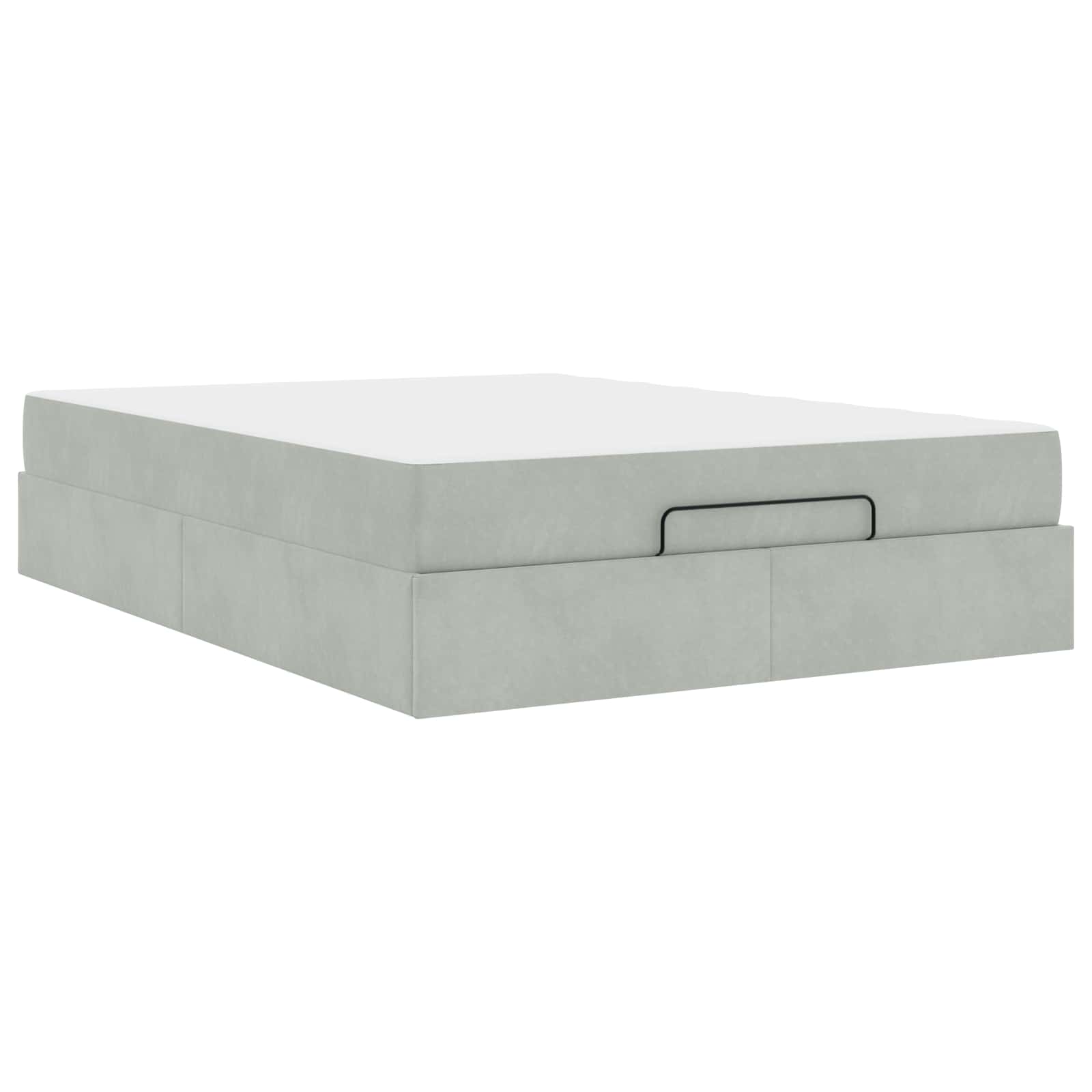 Cadre de lit avec matelas avec matelas 2 pcs Gris clair Velours - XIOS