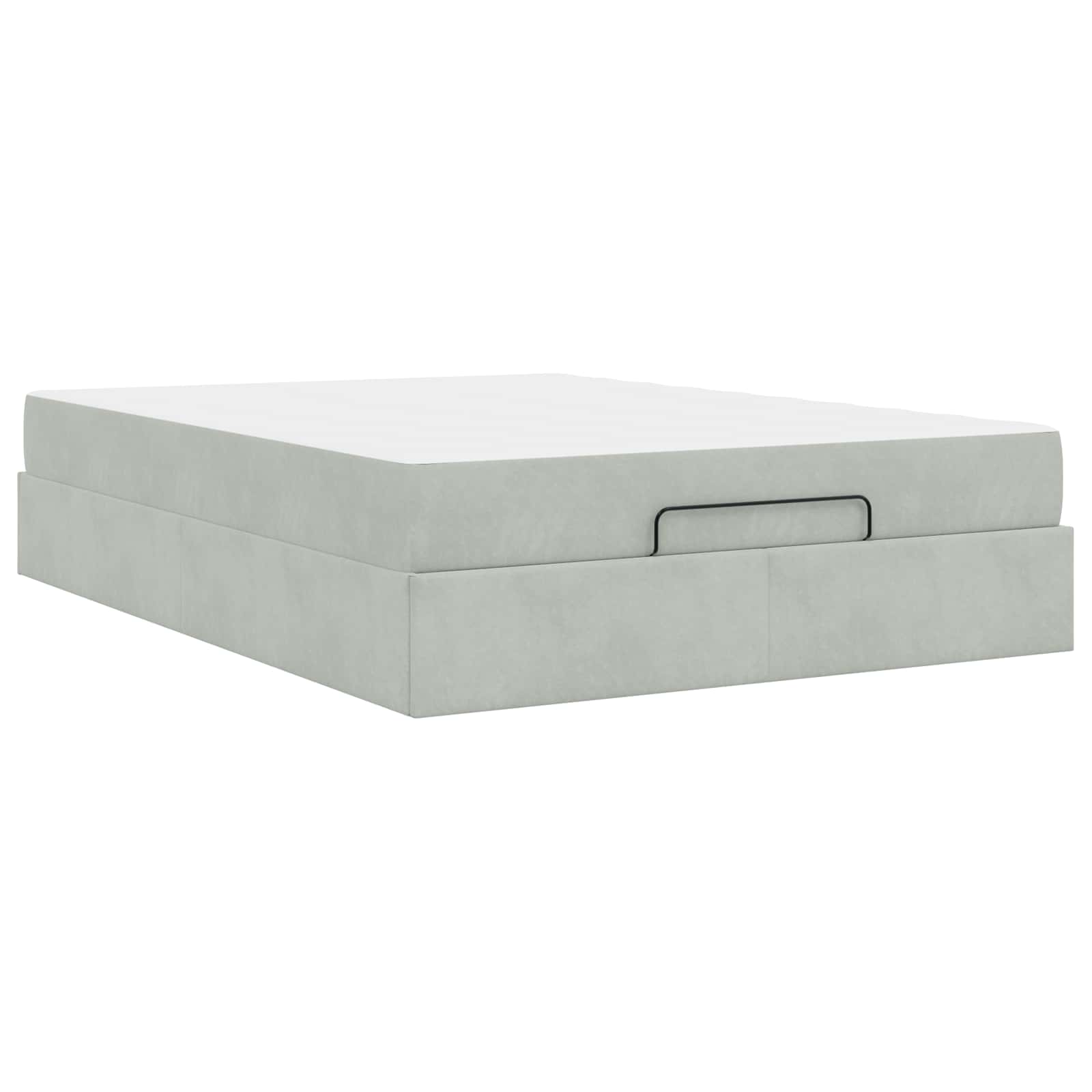 Cadre de lit avec matelas avec matelas 2 pcs Gris clair Velours - XIOS